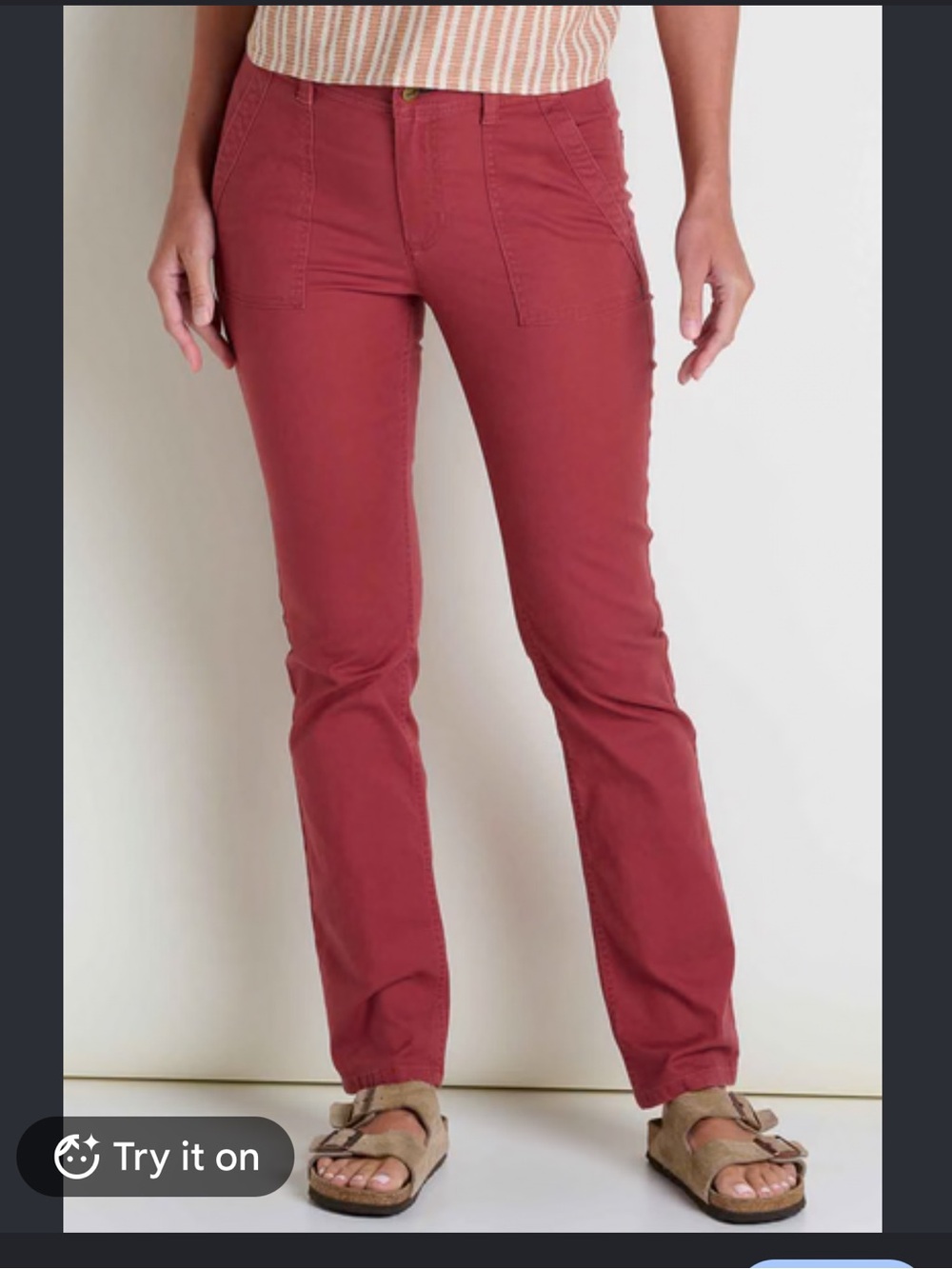 Toad & Co Women's Earthworks Straight Leg Pants Dark Red Size 4
